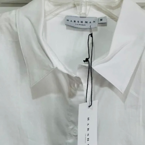 NWT Harshman Crisp White Button Down Tunic Shirt Medium - Picture 5 of 6